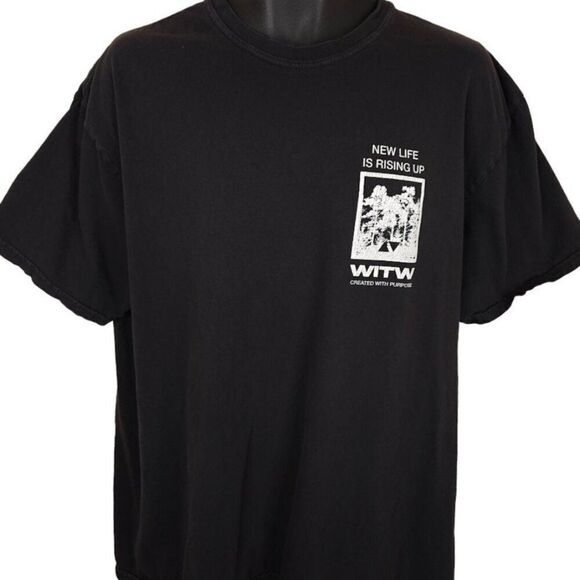 Vintage Wonder In The Wilderness T Shirt Mens Size XL Black Nature Tee New Life - Picture 2 of 6